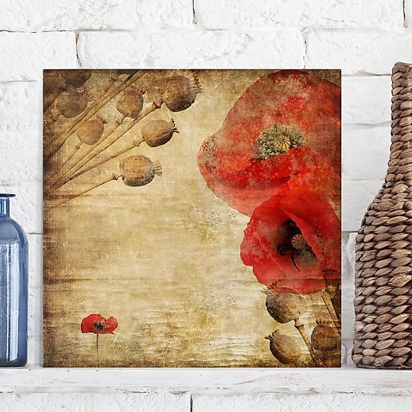 Leinwandbild - Quadrat Poppy Flower günstig online kaufen