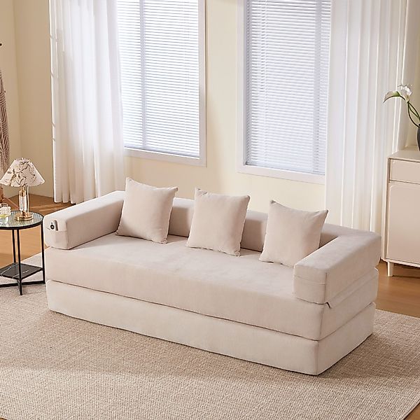 KLAM HOME Sofa Modulares Chenille-Sofa: Superweich günstig online kaufen