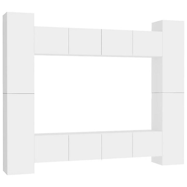 vidaXL TV-Schrank 8-tlg TV-Schrank-Set Weiß Spanplatte günstig online kaufen