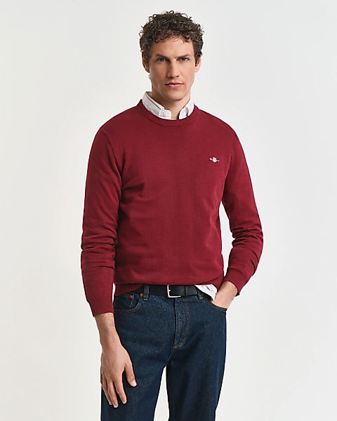 Gant Rundhalspullover "CLASSIC COTTON C-NECK", Premium Strickpullver aus we günstig online kaufen