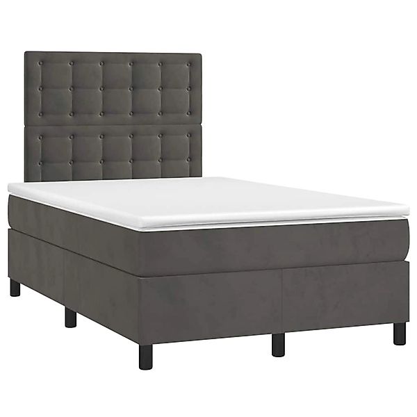 vidaXL Boxspringbett mit Matratze Dunkelgrau 120x190 cm Samt 3270020 günstig online kaufen