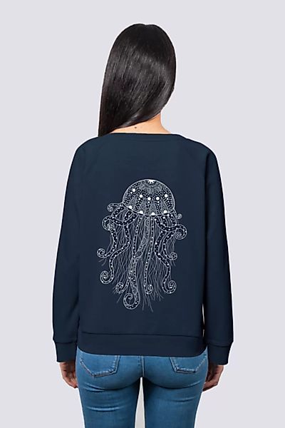Yoga Qualle, Frauen Premium Pullover, Sweatshirt Aus Bio Baumwolle Wal Prin günstig online kaufen
