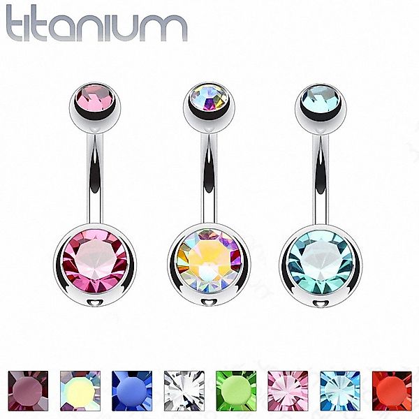 Taffstyle Bauchnabelpiercing Bauchnabelpiercing Titan G23 Kristall günstig online kaufen