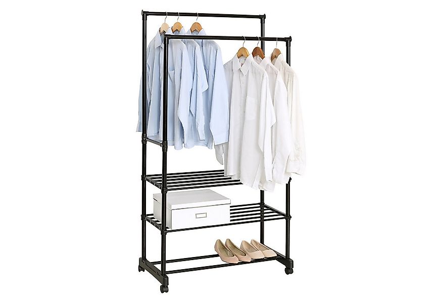 kisidus Kleiderständer Garderobenständer mit 2 Kleiderstangen, 3 Ablagen un günstig online kaufen