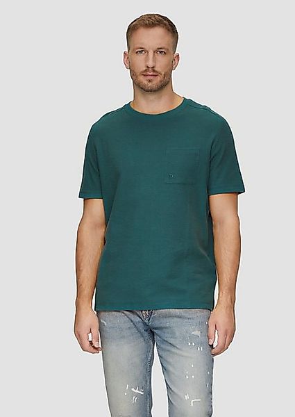 s.Oliver Kurzarmshirt T-Shirt mit Brusttasche aus Waffeljersey Logo günstig online kaufen