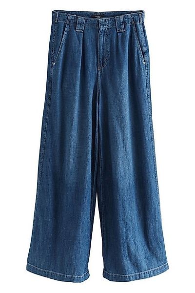 Next Weite Jeans Denim-Hose aus Leinenmix, weites Bein, Kurzgröße (1-tlg) günstig online kaufen