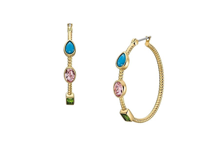 Fossil Paar Creolen Schmuck Geschenk Edelstahl JEWELRY, mit Glasstein günstig online kaufen