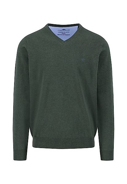 FYNCH-HATTON Strickpullover V-Neck, Superfine dark ivy günstig online kaufen