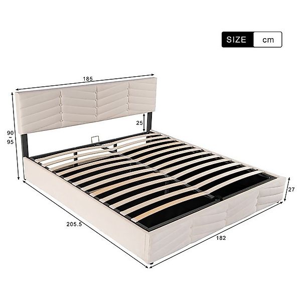 STILVORA Polsterbett Doppelbett 180×200 Jugendbett mit Stauraum,verstellbar günstig online kaufen