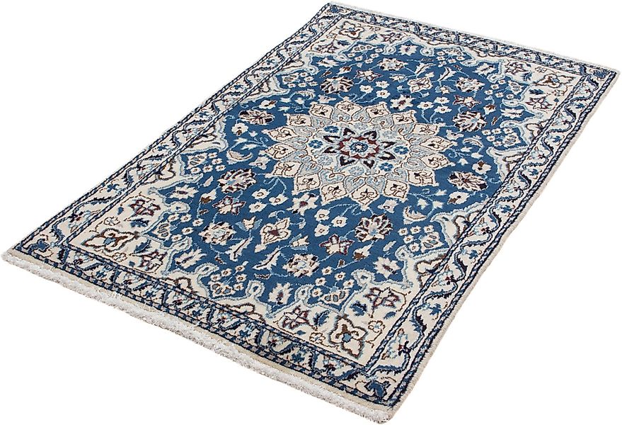 morgenland Orientteppich »Perser - Nain - 133 x 83 cm - blau«, rechteckig, günstig online kaufen