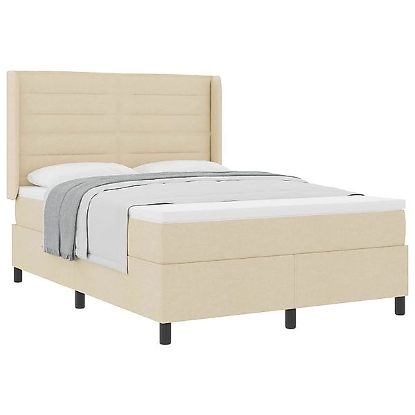 vidaXL Boxspringbett mit Matratze Creme 140 x 200 cm Stoff 3341586 günstig online kaufen