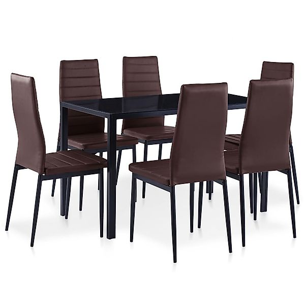 vidaXL Essgruppe 7-tlg. Essgruppe Braun, (6-tlg) günstig online kaufen