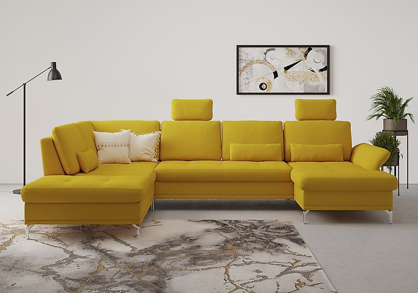 Home affaire Wohnlandschaft »Palm Beach U-Form« Federkern, mit Sitztiefenve günstig online kaufen