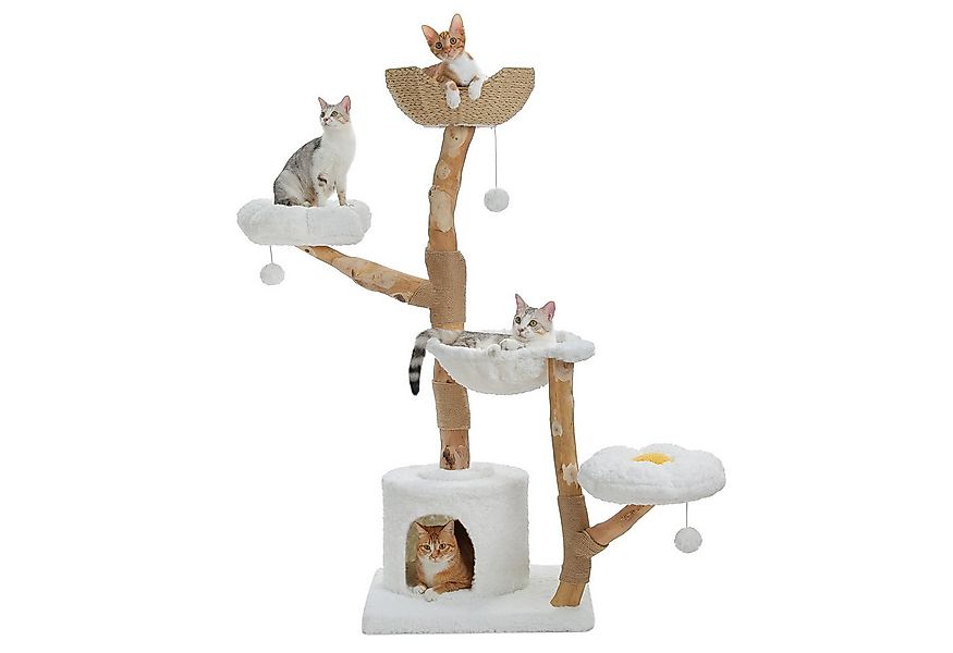 PETEPELA Kratzbaum Luxuriöse Katzenmöbel Holz Kratzbaum für Wohnungskatzen, günstig online kaufen