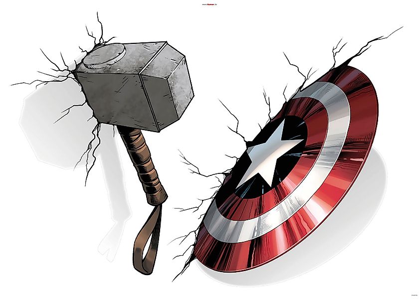 Komar Deko-Sticker Avengers Hammer 100 x 70 cm gerollt günstig online kaufen