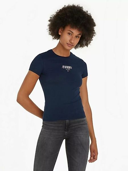 Tommy Jeans Rundhalsshirt Rib Slim Essential Logo Rippshirt, feines Jersey günstig online kaufen