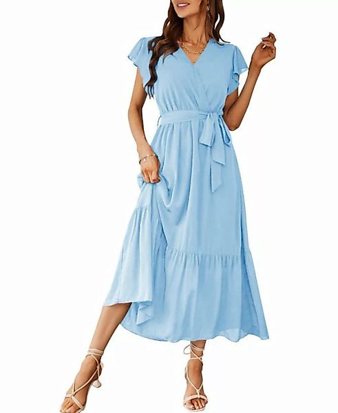 KIKI Strandkleid Mittellanges Kleid im Pendlerstil mit V-Ausschnitt günstig online kaufen