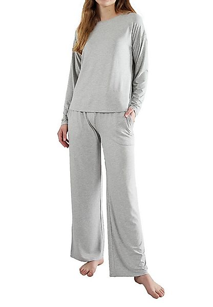 TOM TAILOR Pyjama TOM TAILOR Damen Pyjama grau melange (1 tlg) günstig online kaufen