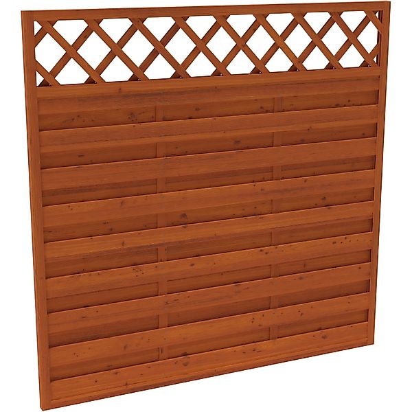 Sichtschutzzaun-Element Country Teakfarben,asiert 180 cm x 180 cm günstig online kaufen