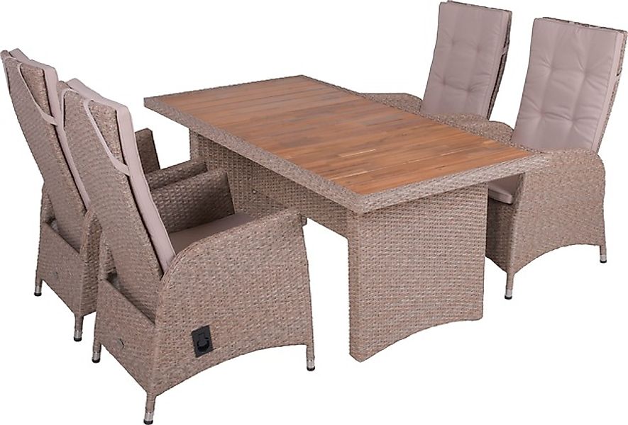 Garden Pleasure Garten-Essgruppe », Tischgruppe »BRAGA Set 03«, weidenbraun günstig online kaufen