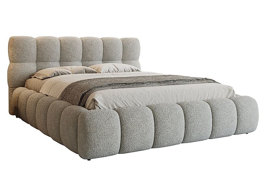 Deine Möbel 24 Polsterbett LUVA Bubble Bett mit Bettkasten und Lattenrost S günstig online kaufen