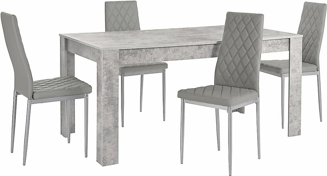 INOSIGN Essgruppe "Lynn160/Brooke" Set, 5 Stk. tlg. Tisch mit 4 Stühlen günstig online kaufen
