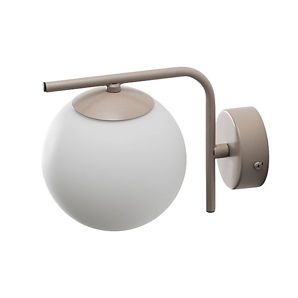 Wandleuchte Aurora, beige, Glas, 17 cm hoch, Kugel, E14 günstig online kaufen