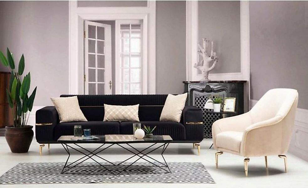 JVmoebel Sofa Sofagarnitur Sofa Garnitur Sofas 3+1 Sitz Sessel Möbel Polste günstig online kaufen