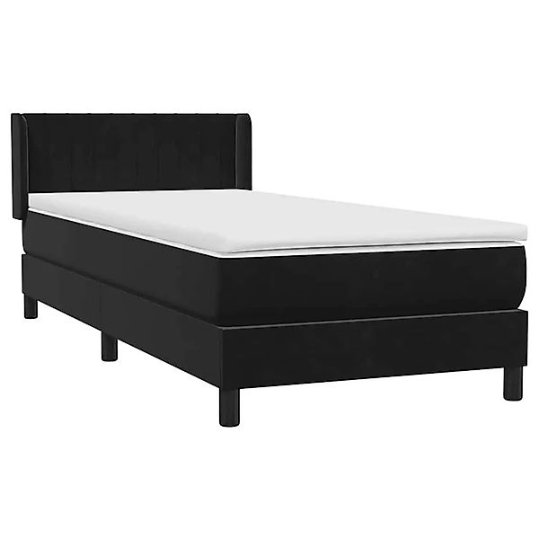 vidaXL Boxspringbett mit Matratze Schwarz 90x220 cm Samt 3318311 günstig online kaufen