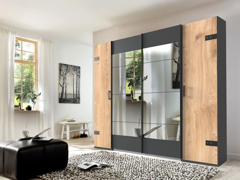 Wimex Schwebetürenschrank "Stockholm, Schlafzimmerschrank mit Industrial-Lo günstig online kaufen