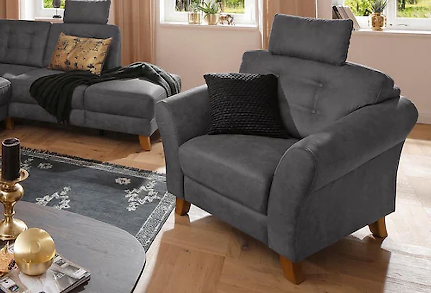 Home affaire Sessel »Trondheim«, mit Federkern, Knopfheftung im Rücken günstig online kaufen