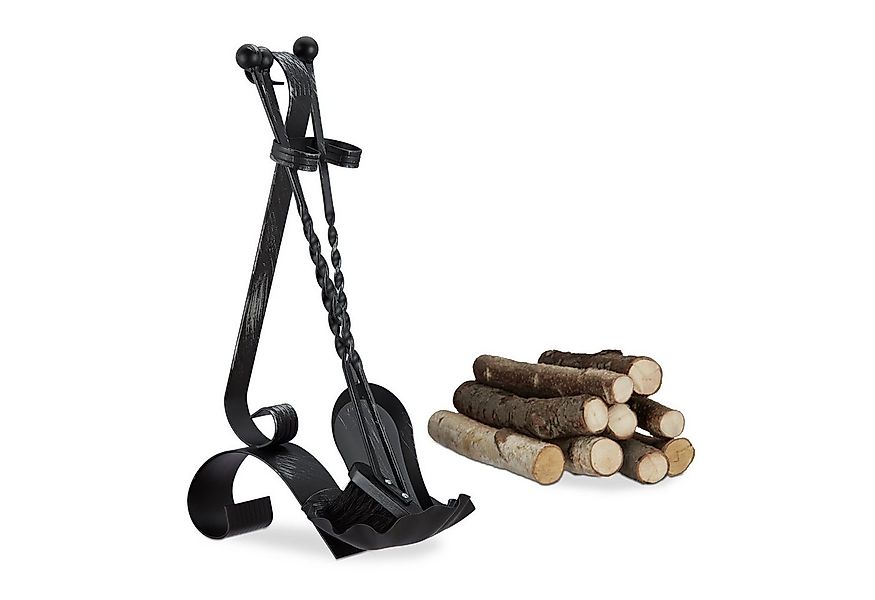relaxdays Kamingarnitur Kaminbesteck antik 4-teilig günstig online kaufen