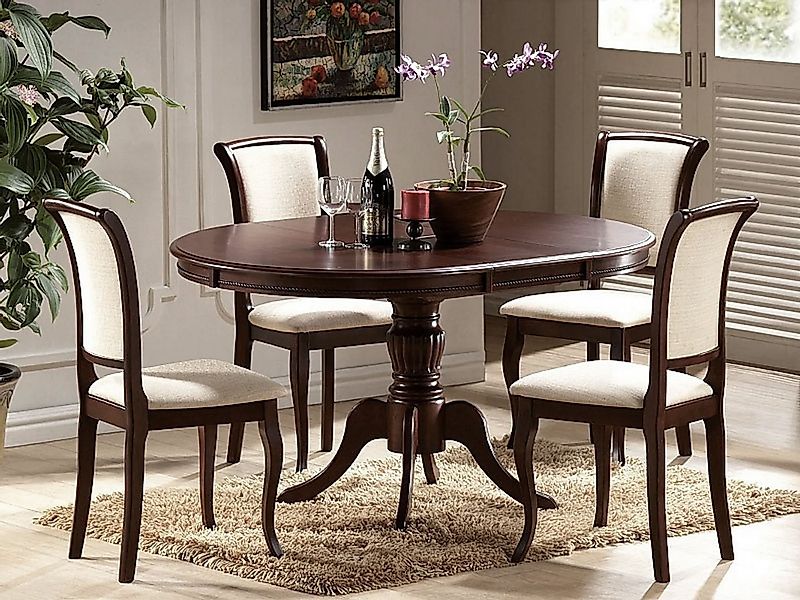 Feldmann-Wohnen Esszimmerstuhl Olivia (6 St), 6er Set Nussbaum dunkel / bei günstig online kaufen