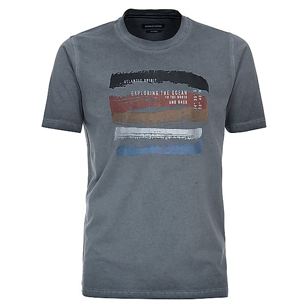 CASAMODA Rundhalsshirt CasaModa T-Shirt Vintage-Print graublau günstig online kaufen