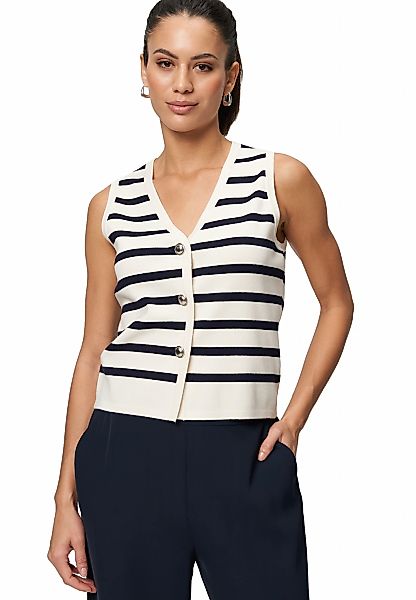 Zero Strickjacke "zero Damen Strickweste gestreift mit Knopfleiste", Knopfl günstig online kaufen