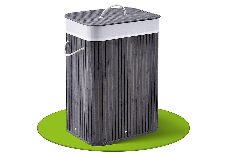 Juskys Wäschekorb Curly 72 L, 72 l, mit Tragegriffe, Deckel, Wäschesack was günstig online kaufen