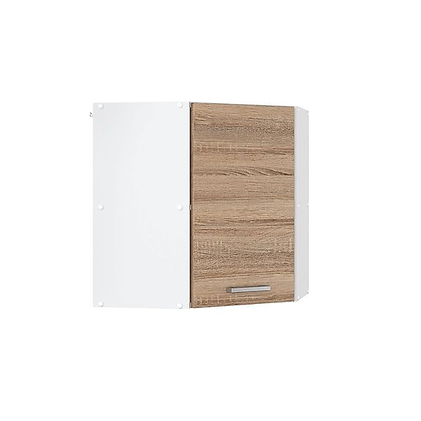 Vicco Eckhängeschrank R-Line Küchen-Eckschrank Sonoma/Weiß 57 cm günstig online kaufen