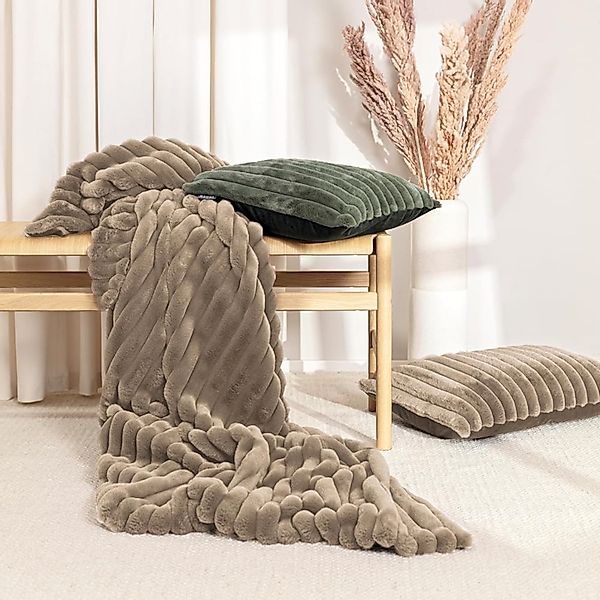 Magma Wohndecke Felldecke Kuscheldecke Raya taupe 140x200 günstig online kaufen