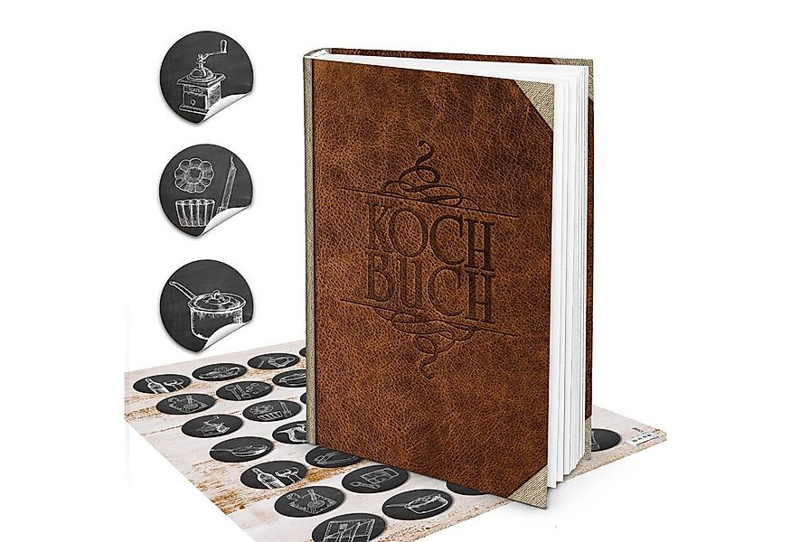 Logbuch-Verlag Dekofigur Rezeptbuch Geschenk-Set DIN A4 im Leder-Look – Har günstig online kaufen