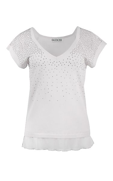 Passioni V-Shirt mit Strasssteinen günstig online kaufen