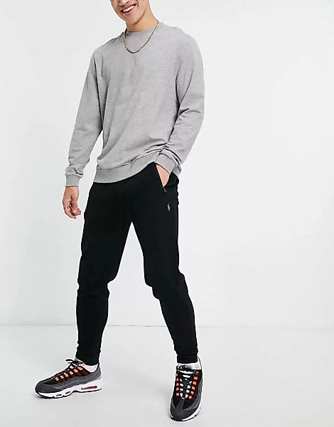 Polo Ralph Lauren – Jogginghose in Schwarz mit Markenlogo und Bündchen günstig online kaufen