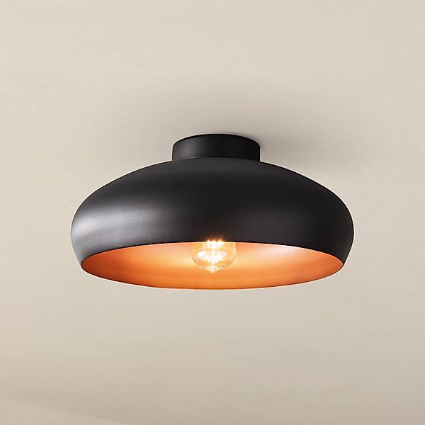 Deckenleuchte Mogano aus Metall, Ø40cm, schwarz günstig online kaufen