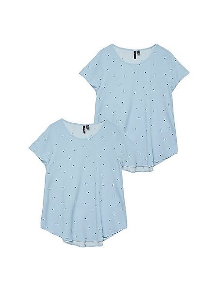 Vero Moda T-Shirt 2er-SET Modisches Design mit Muster und Rundhals (2-tlg) günstig online kaufen