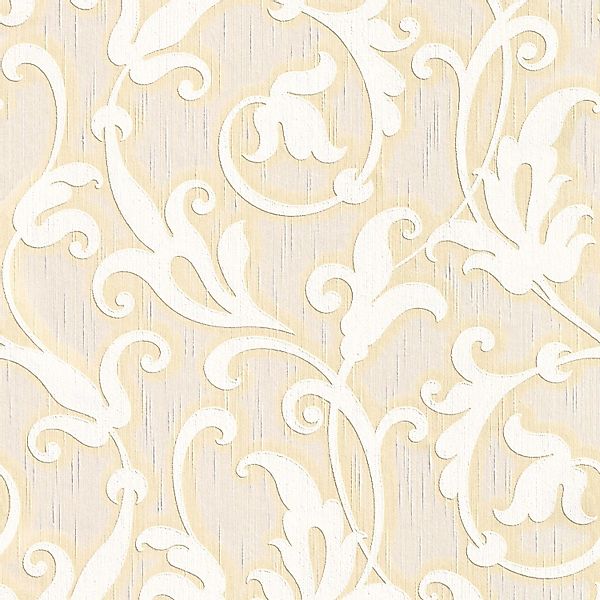 PROFHOME 954907-GU Textiloptik Tapete Barock Matt Creme Beige Gold 0,53 m x günstig online kaufen