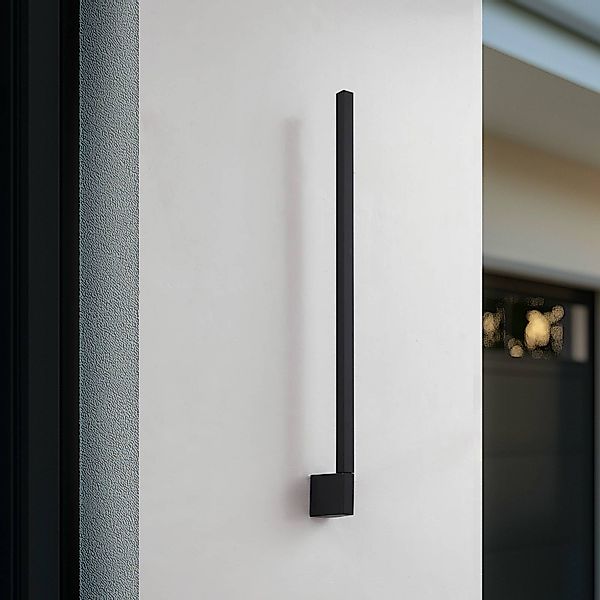 Lindby LED-Wandleuchte Neano, 80cm, schwarz, Metall, IP54 günstig online kaufen