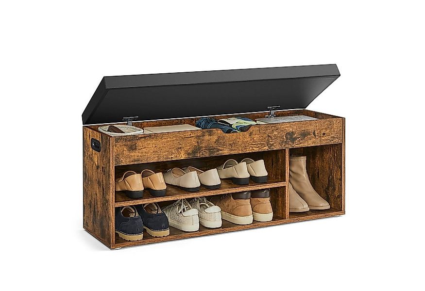 VASAGLE Schuhbank Sitzbank, Sitzfläche, Stauraum, gepolstert, Fach unter Ki günstig online kaufen