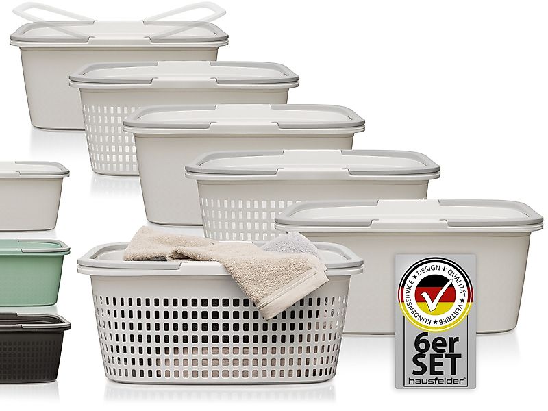 Hausfelder Wäschekorb Wäschewanne 58x37x25cm (Weiß, 3 günstig online kaufen