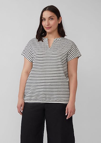 s.Oliver Kurzarmshirt Strukturiertes T-Shirt im O-Shape günstig online kaufen