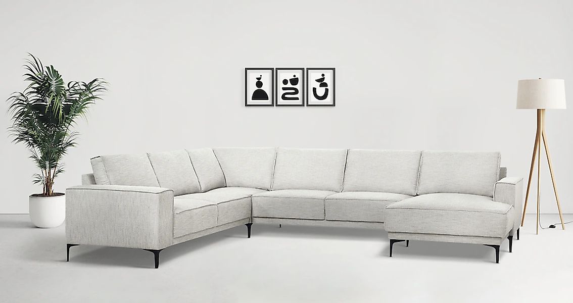 OTTO home Wohnlandschaft "XXL Sofa Oland, Struktur, Flachgewebe, Luxus-Micr günstig online kaufen