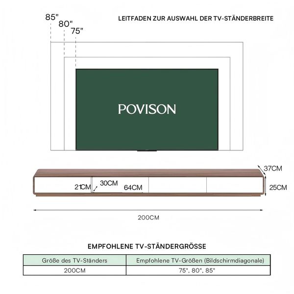 POVISON TV-Schrank Minimalistischer schwebender TV-Schrank 200 günstig online kaufen